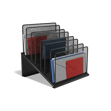 TRU RED™ 7 Compartment Wire Mesh File Organizer, Matte Black (TR57559)